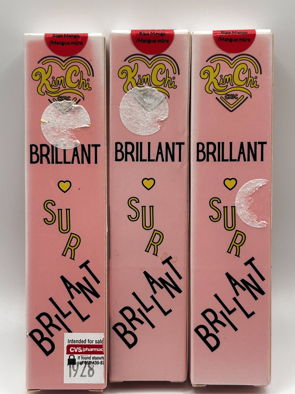 KimChiChic GoG01 Ripe Mango Lip Gloss Lot Of 3 Boxes Brilliant